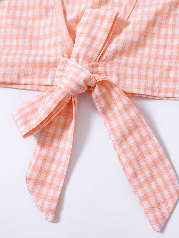 Stylish 2-piece Set Toddler Baby Girl Checked Tops+Skirt - dianjiang-