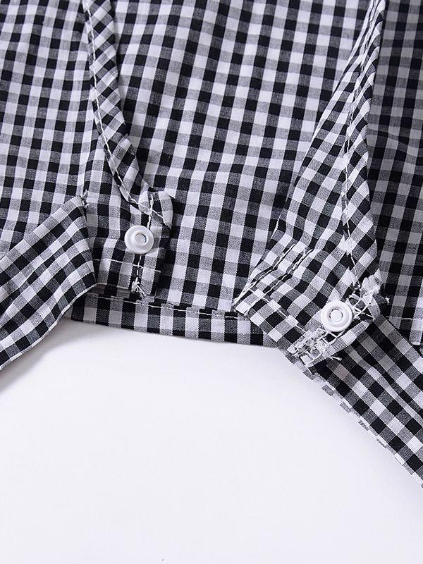 Stylish 2-piece Set Toddler Baby Girl Checked Tops+Skirt - dianjiang-