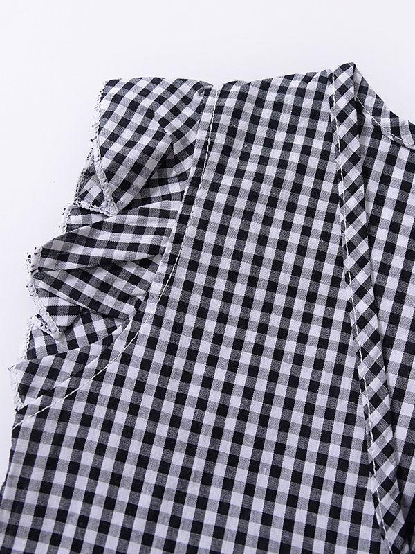 Stylish 2-piece Set Toddler Baby Girl Checked Tops+Skirt - dianjiang-