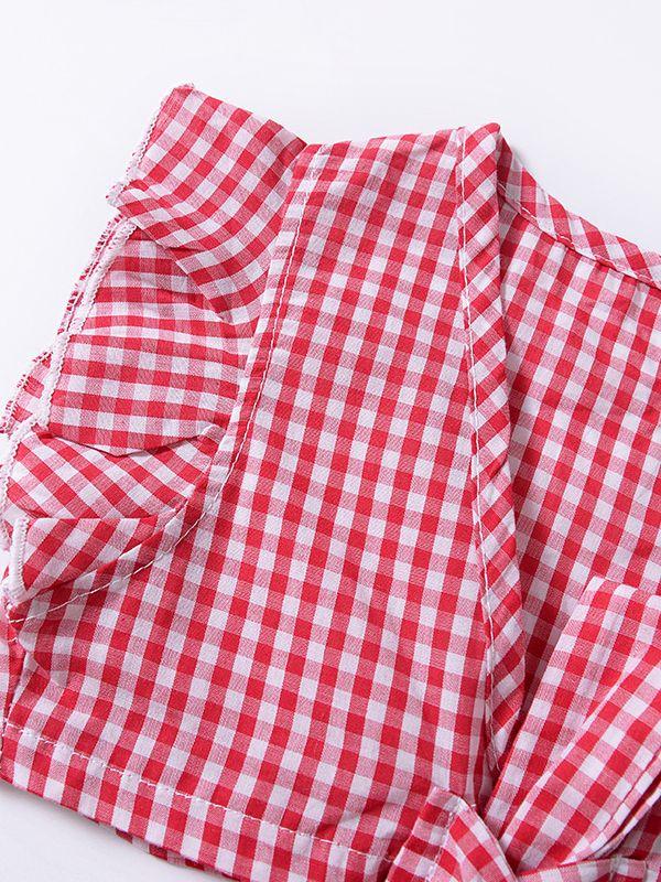 Stylish 2-piece Set Toddler Baby Girl Checked Tops+Skirt - dianjiang-