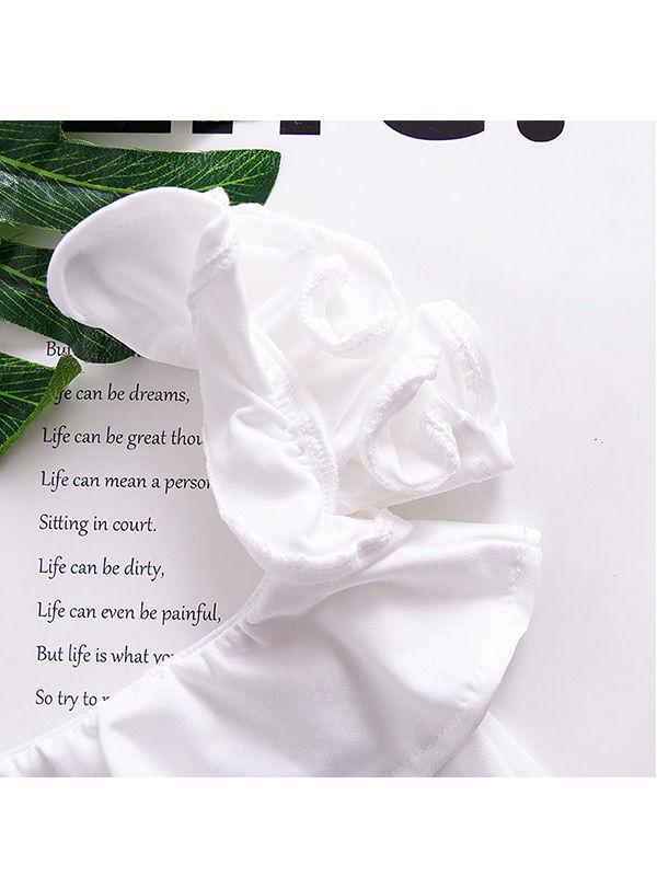 Stylish Baby Girls Off Shoulder Flutter White Romper Onesie - dianjiang-