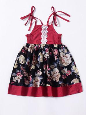 Stylish Baby Little Girl Summer Lace-up Floral Dress - dianjiang-