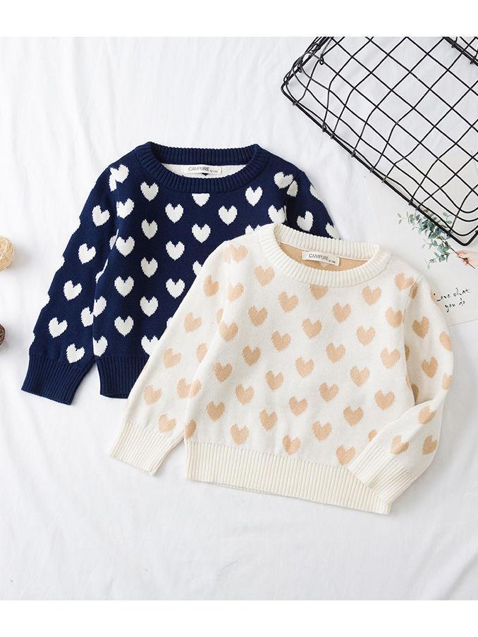 Stylish Baby Toddler Girl Love Heart Crochet Sweater - dianjiang-