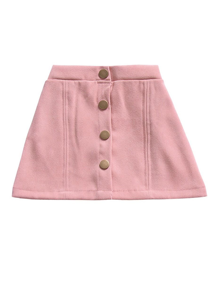 Stylish Buttoned Solid Color A-line Skirt - dianjiang-