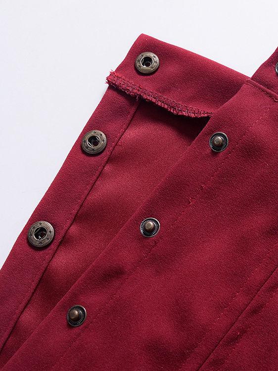 Stylish Buttoned Solid Color A-line Skirt - dianjiang-