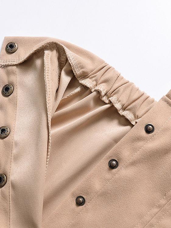 Stylish Buttoned Solid Color A-line Skirt - dianjiang-