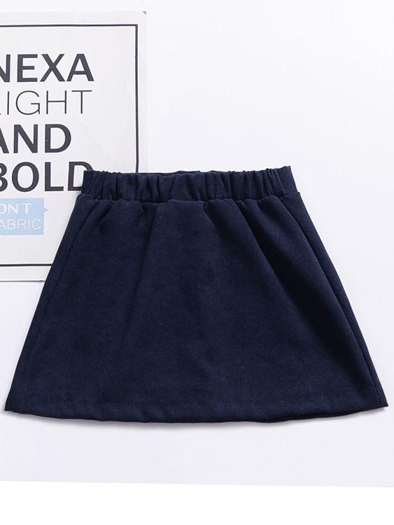 Stylish Buttoned Solid Color A-line Skirt - dianjiang-