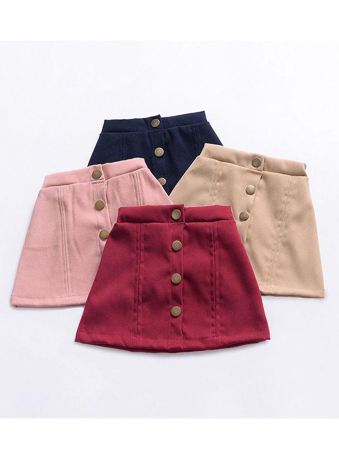 Stylish Buttoned Solid Color A-line Skirt - dianjiang-