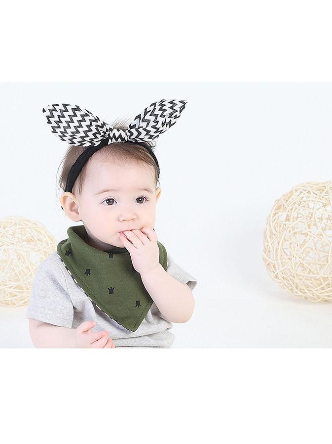 Stylish Buttoned Two-double Printed Bib For Baby - dianjiang-
