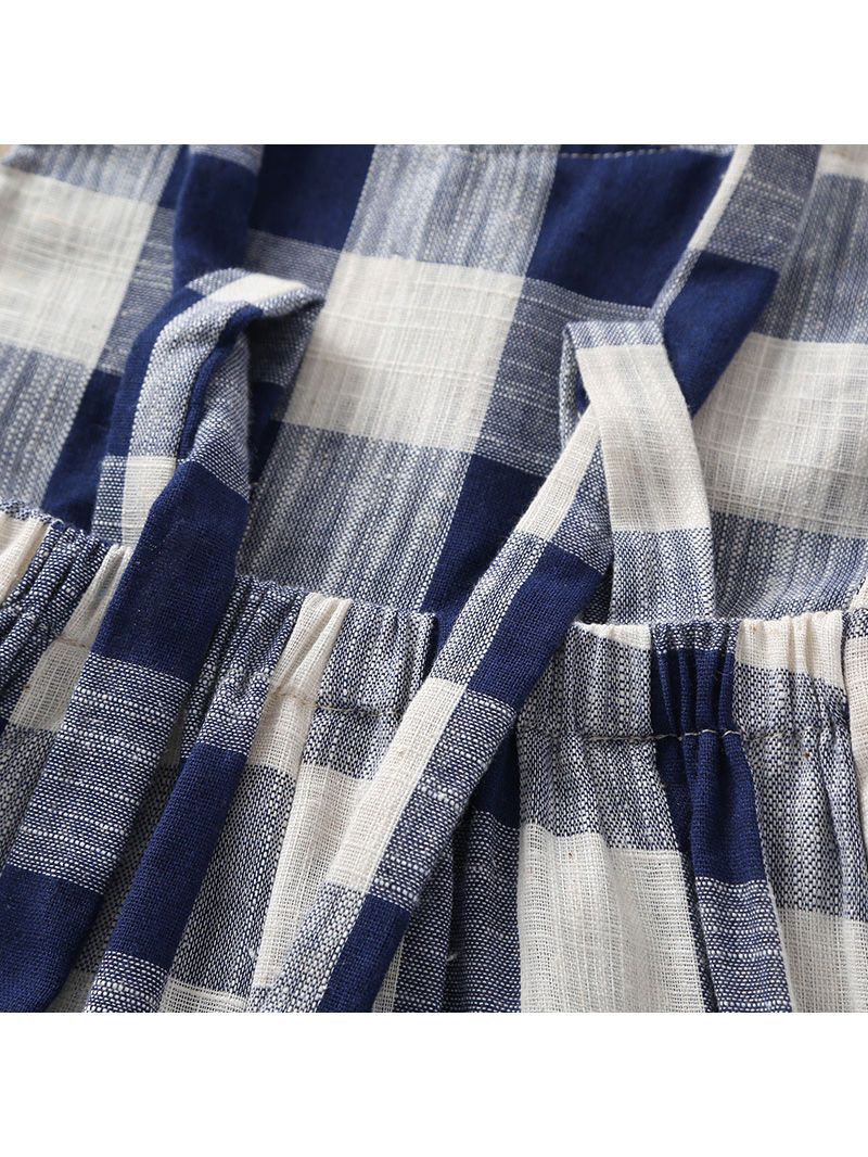Stylish Checked Ruffle Overall For Baby Toddler Girl - dianjiang-