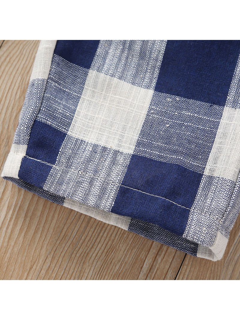 Stylish Checked Ruffle Overall For Baby Toddler Girl - dianjiang-