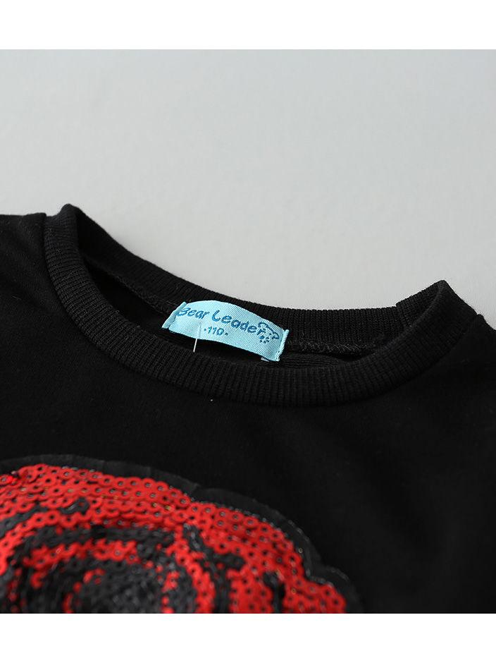 Stylish Girl 2-Piece Rose Sequins Pullover + Pants - dianjiang-