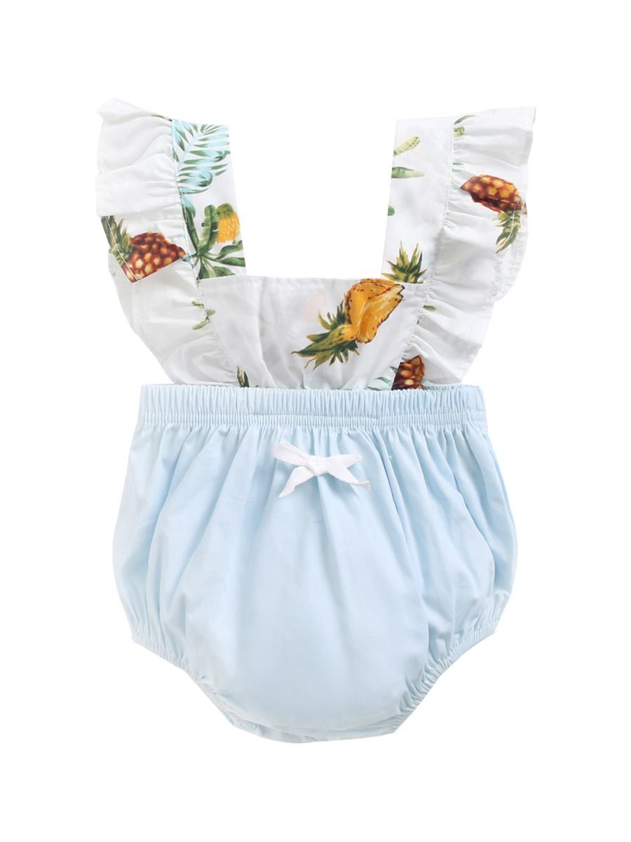 Stylish Infant Toddler Girl Pineapple Ruffle Romper Playsuit - dianjiang-