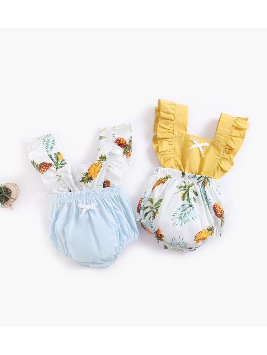 Stylish Infant Toddler Girl Pineapple Ruffle Romper Playsuit - dianjiang-