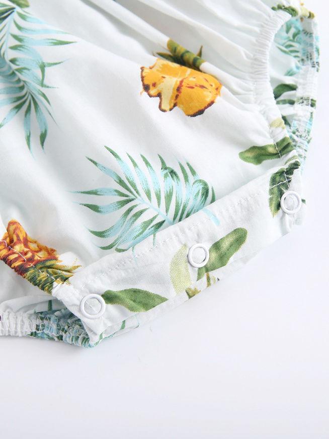 Stylish Infant Toddler Girl Pineapple Ruffle Romper Playsuit - dianjiang-