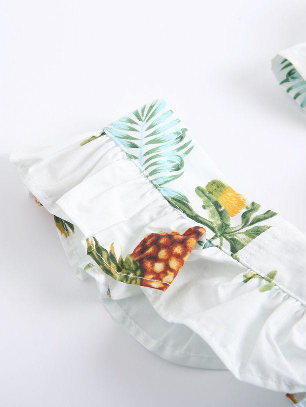 Stylish Infant Toddler Girl Pineapple Ruffle Romper Playsuit - dianjiang-