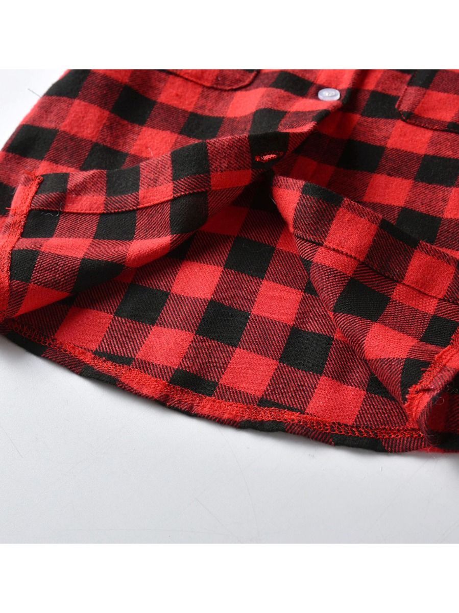 4-Piece Stylish Little Boys Checked Bow Shirt and Suspender Pants - dianjiang-