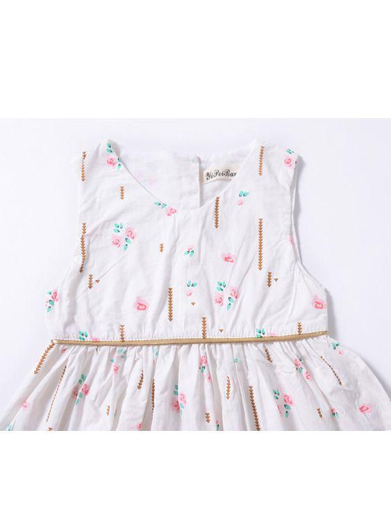 Stylish Little Girl Sleeveless Summer Flower Dress - dianjiang-