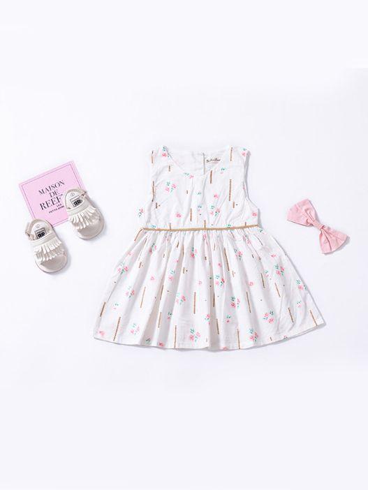 Stylish Little Girl Sleeveless Summer Flower Dress - dianjiang-