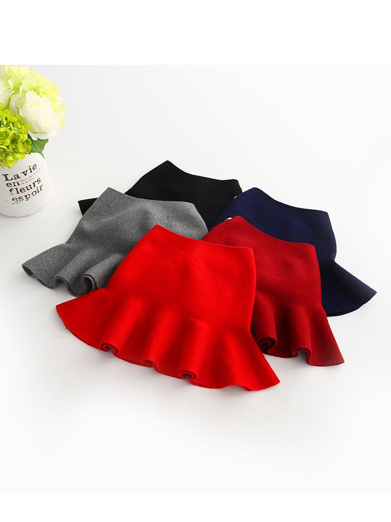 Stylish Toddler Girl Solid Color Knitted Skirt - dianjiang-