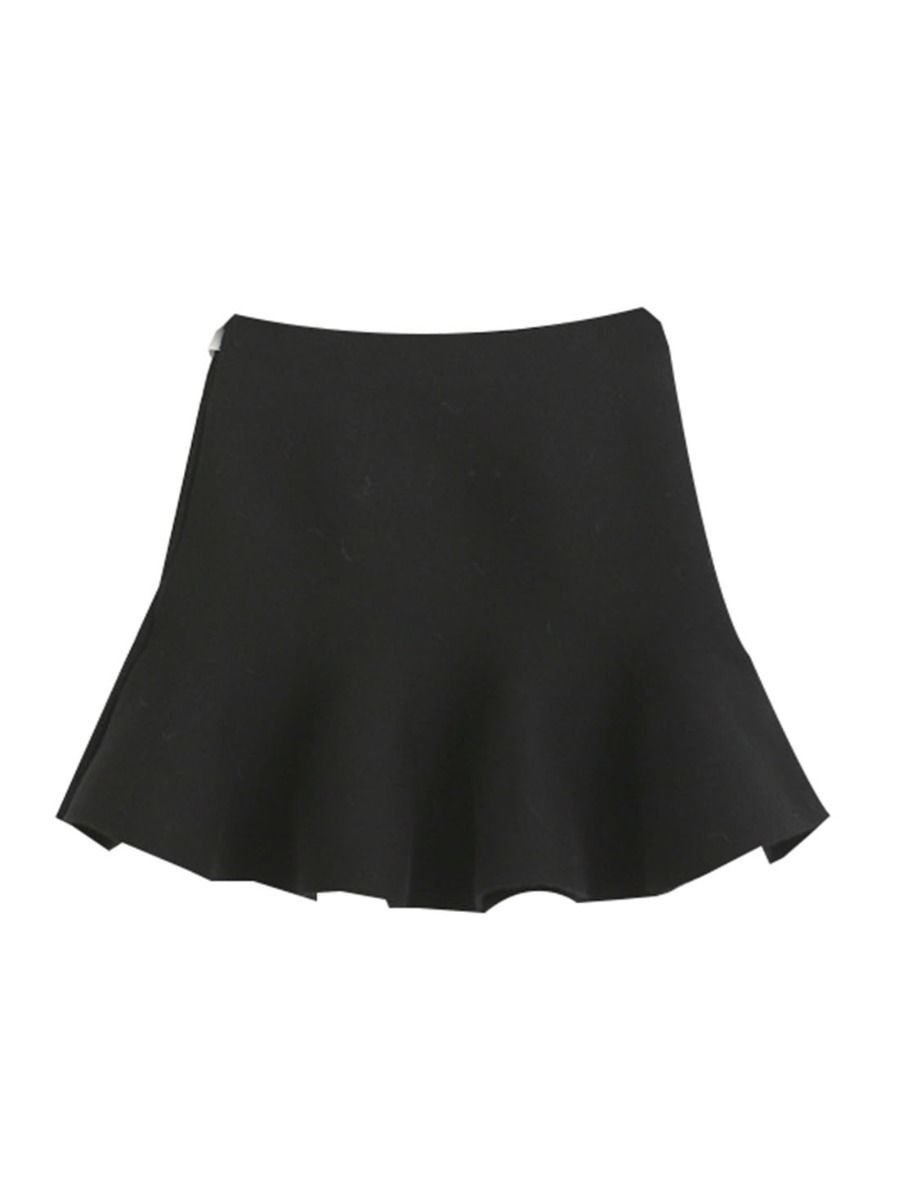 Stylish Toddler Girl Solid Color Knitted Skirt - dianjiang-