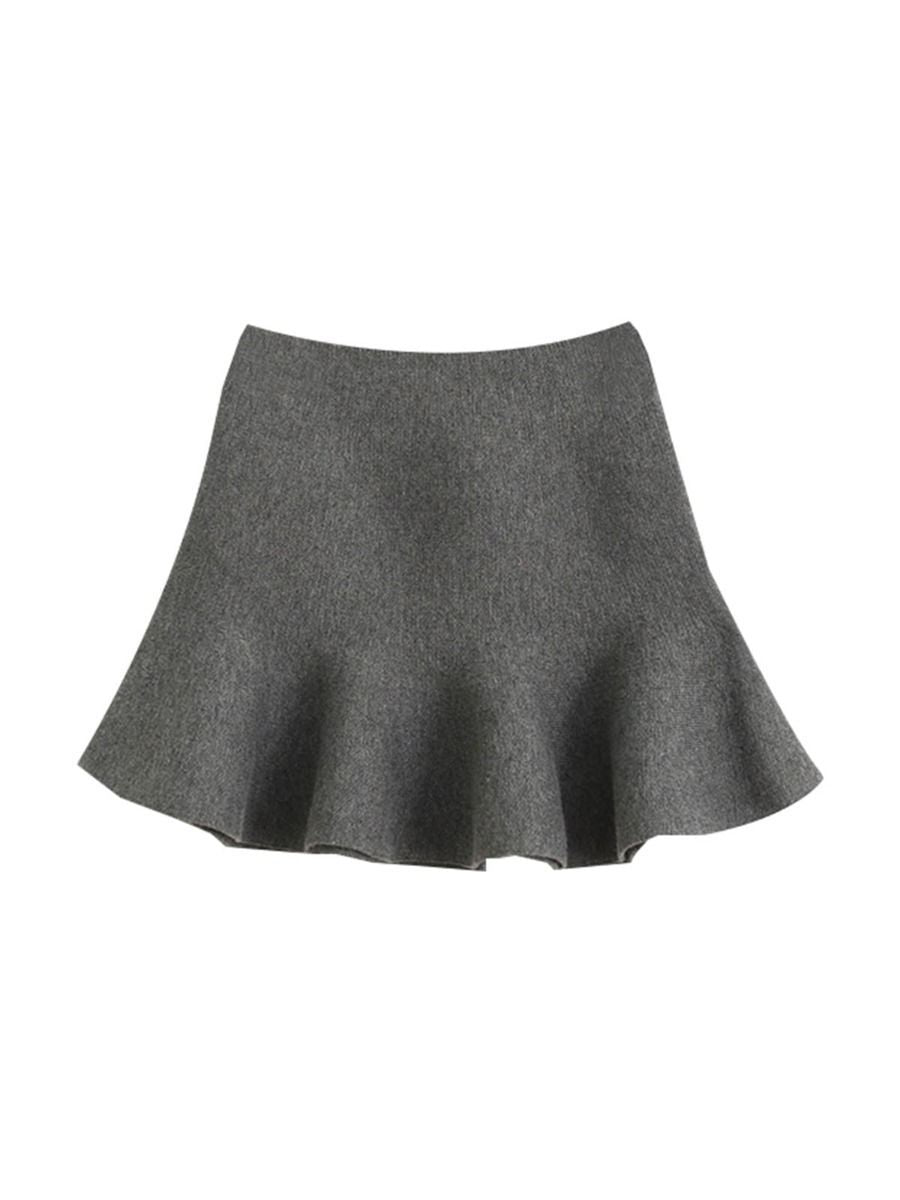 Stylish Toddler Girl Solid Color Knitted Skirt - dianjiang-