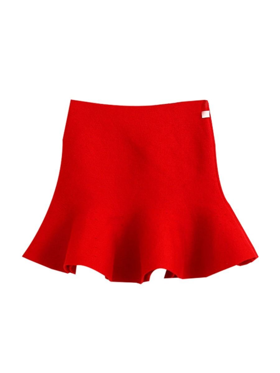 Stylish Toddler Girl Solid Color Knitted Skirt - dianjiang-