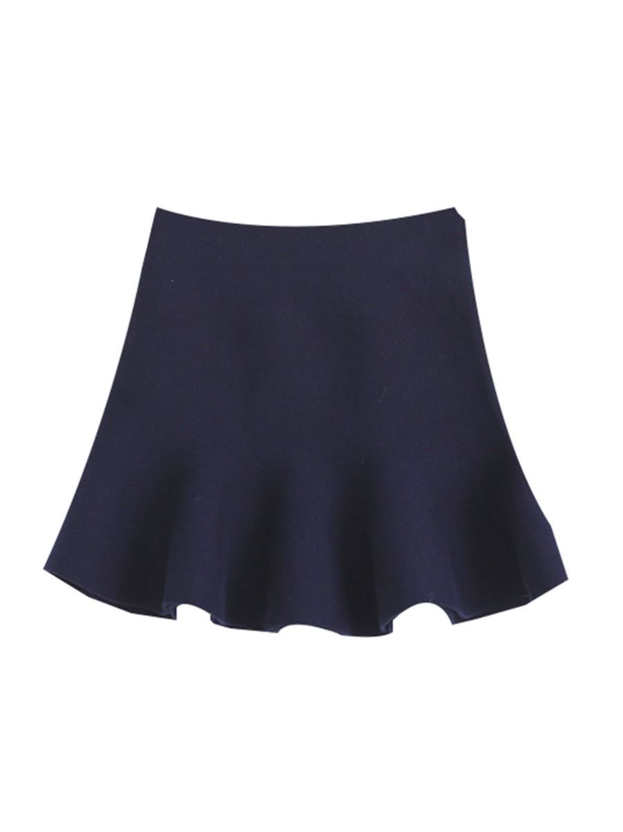 Stylish Toddler Girl Solid Color Knitted Skirt - dianjiang-