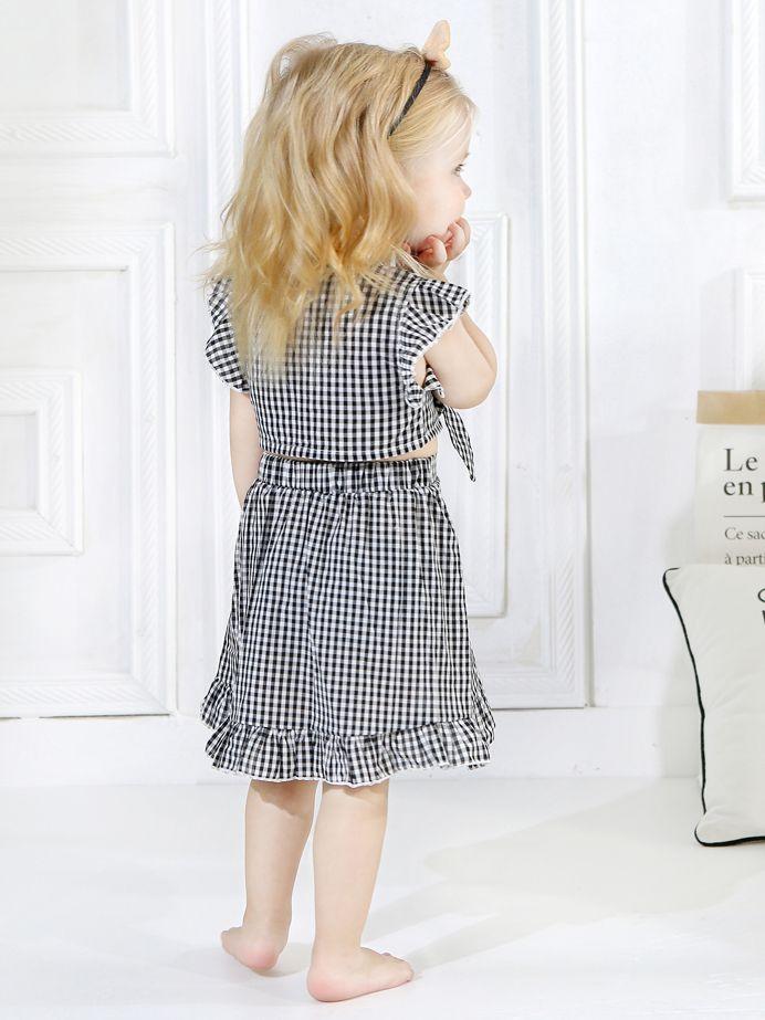 Summer 2-piece Set Plaid Tank Tops+Asymmetrical Skirt - dianjiang-