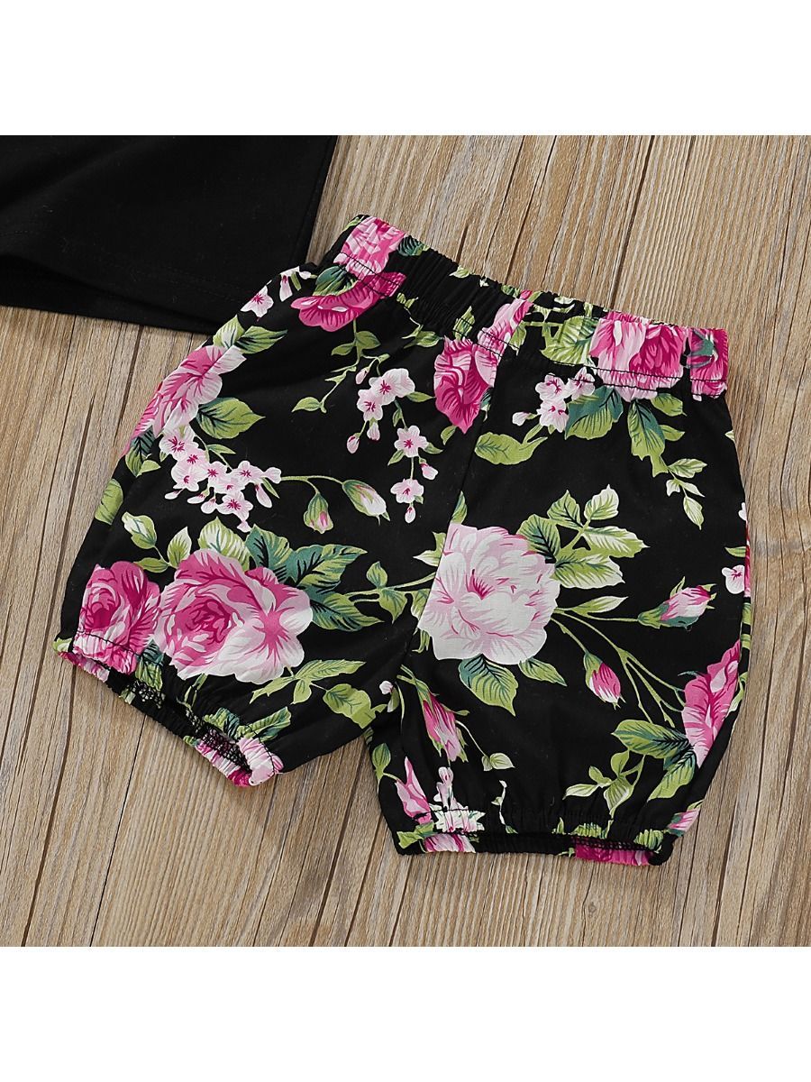 Summer Baby Girls 3-Piece Outfits Tank Top+Flower Shorts+Headband - dianjiang-