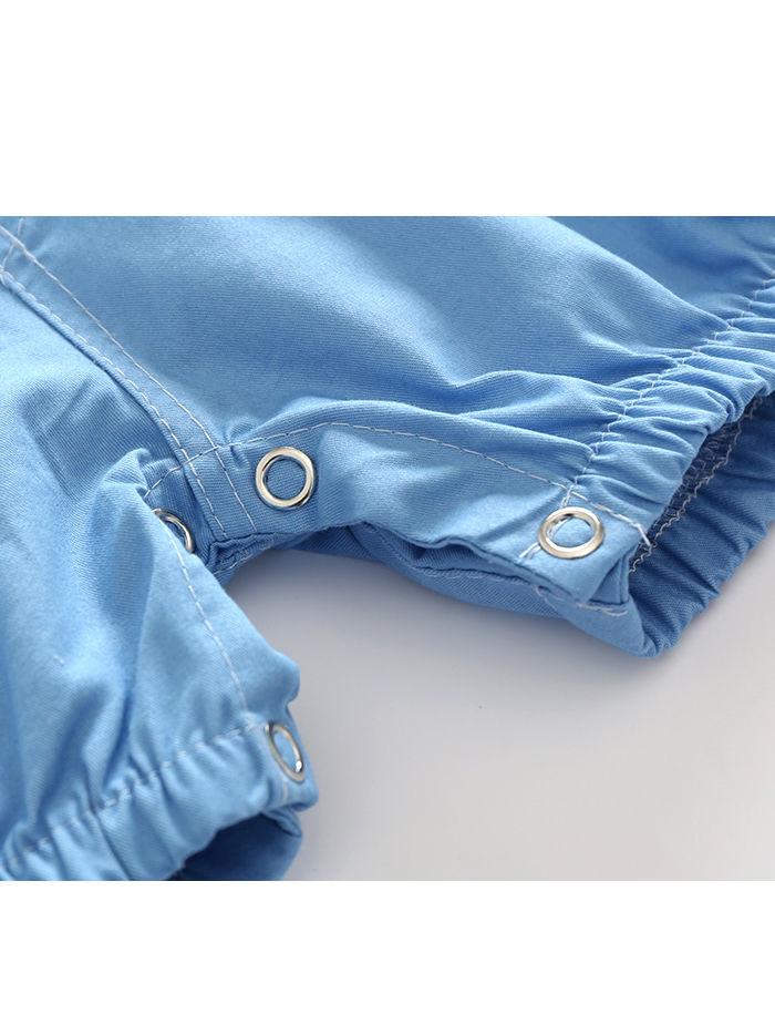 Summer Baby Boy 2-piece Outfits Striped T-shirt +Blue Suspender Shorts - dianjiang-