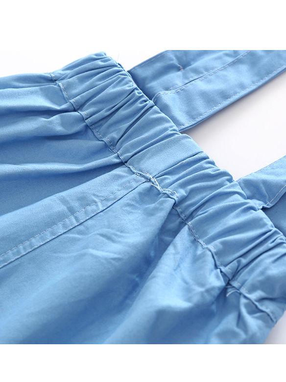 Summer Baby Boy 2-piece Outfits Striped T-shirt +Blue Suspender Shorts - dianjiang-