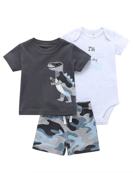 Summer Baby Clothes Outfit 3-PACK Polo T-shirt+Bodysuit+Shorts - dianjiang-