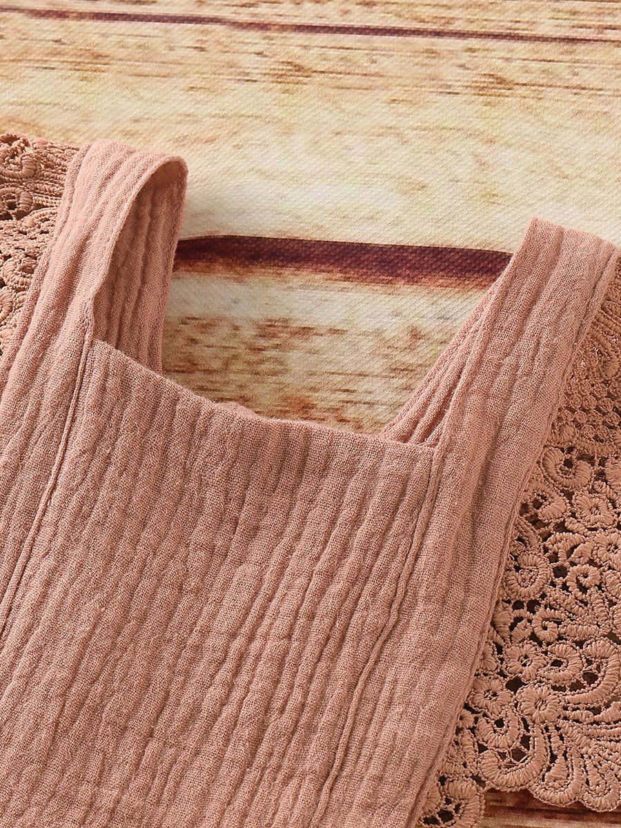 Summer Fashion Baby Girl Solid Color Lace Pinafore Dress - dianjiang-