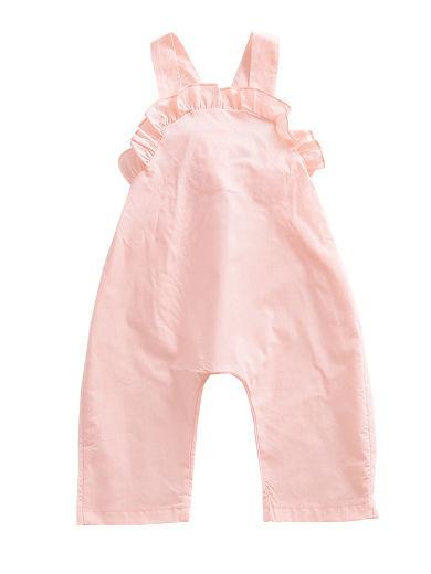 Summer Baby Girl Solid Color Ruffled Suspender Long Pants - dianjiang-