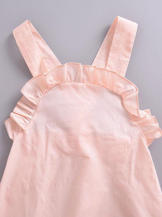 Summer Baby Girl Solid Color Ruffled Suspender Long Pants - dianjiang-