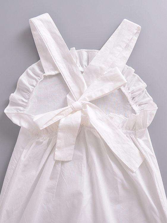 Summer Baby Girl Solid Color Ruffled Suspender Long Pants - dianjiang-