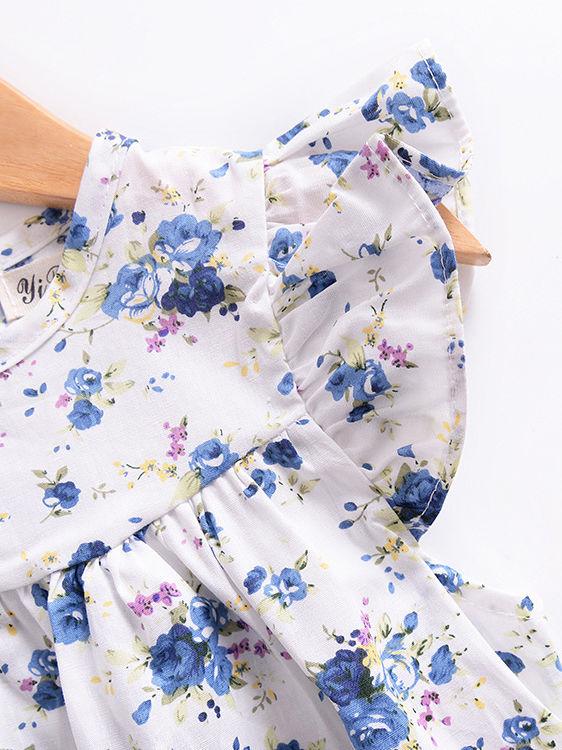 Summer Baby Toddler Girls  Floral Flutter Sleeve Dress - dianjiang-