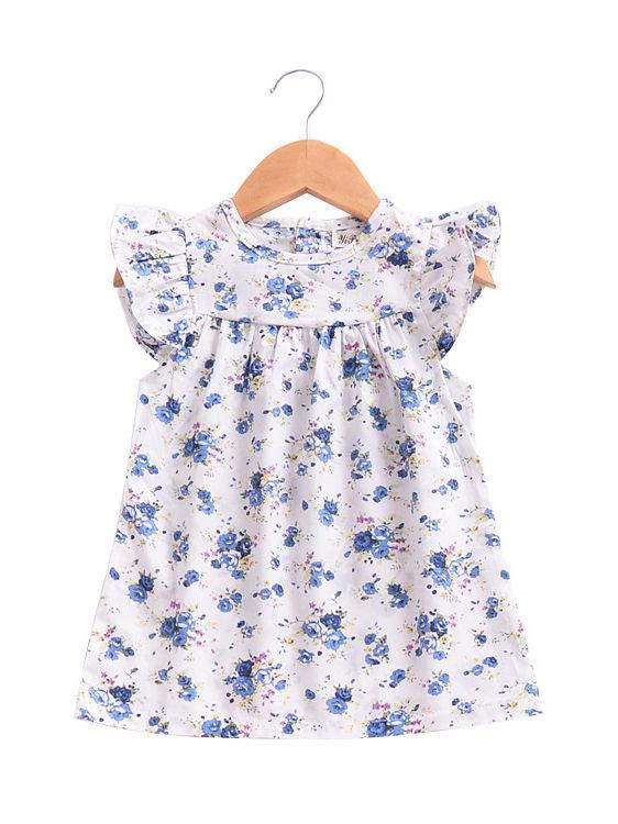 Summer Baby Toddler Girls  Floral Flutter Sleeve Dress - dianjiang-