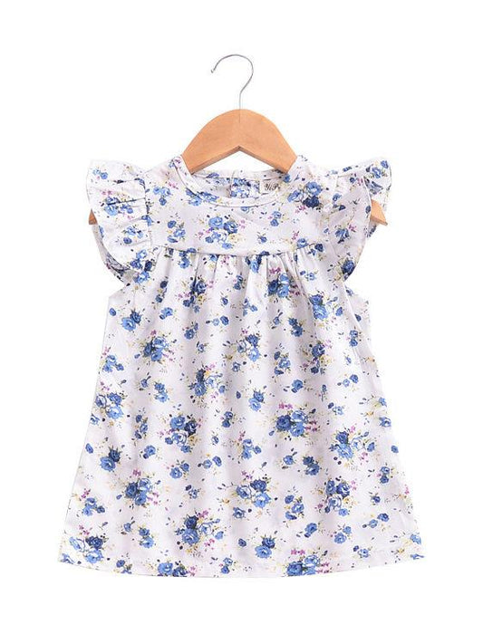 Summer Baby Toddler Girls  Floral Flutter Sleeve Dress - dianjiang-