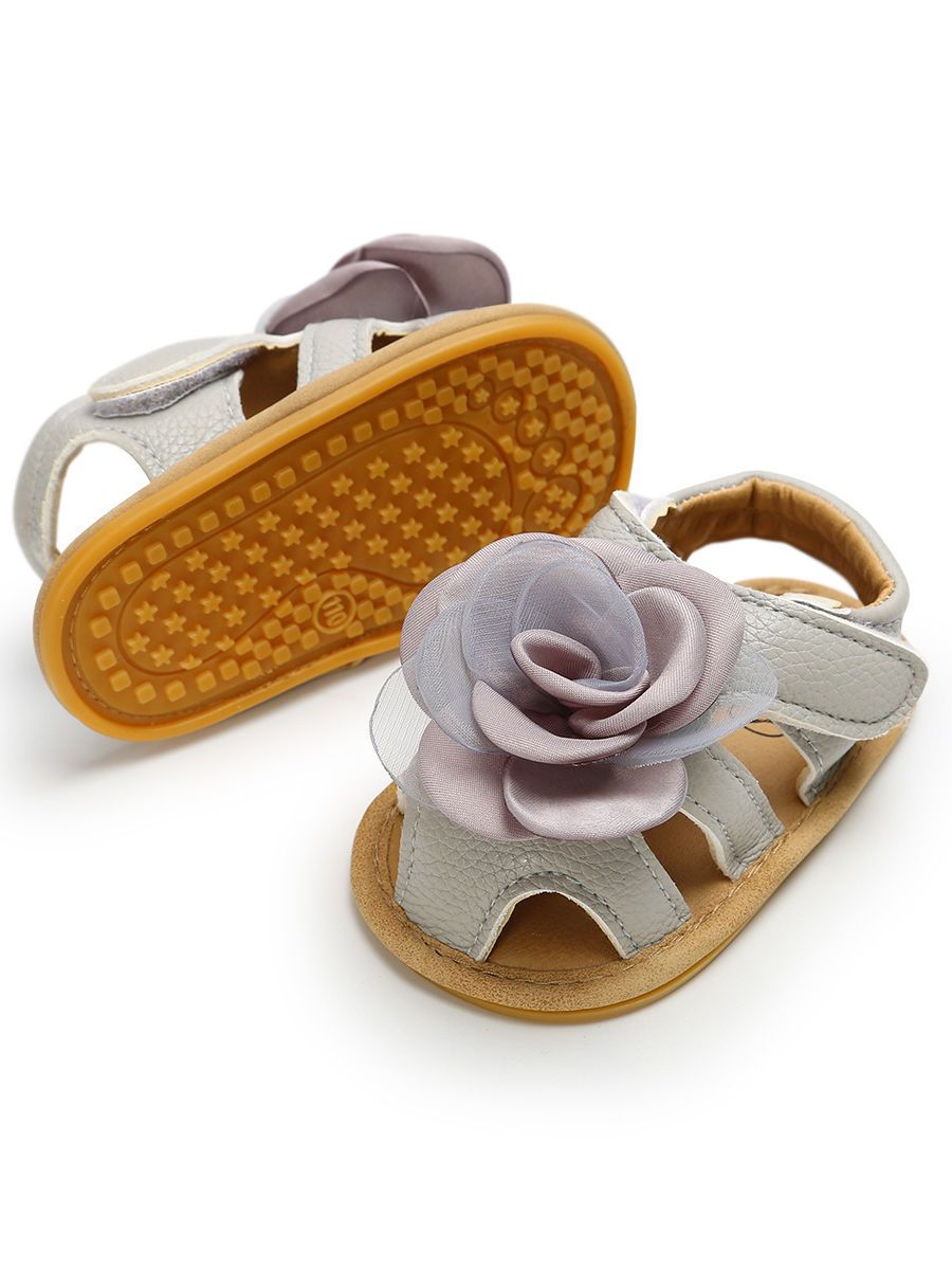 Summer Big Flower Trimmed Baby Gilr Sandal - dianjiang-