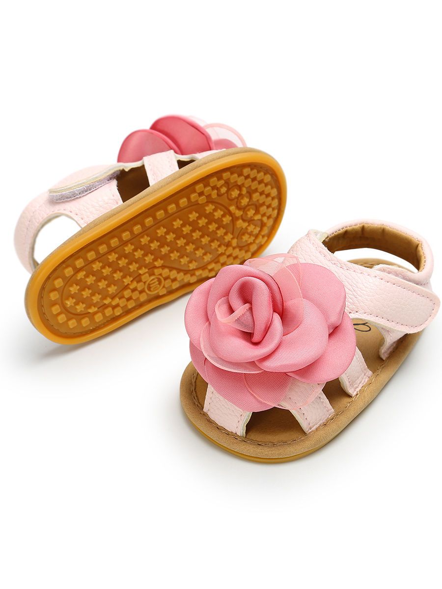 Summer Big Flower Trimmed Baby Gilr Sandal - dianjiang-