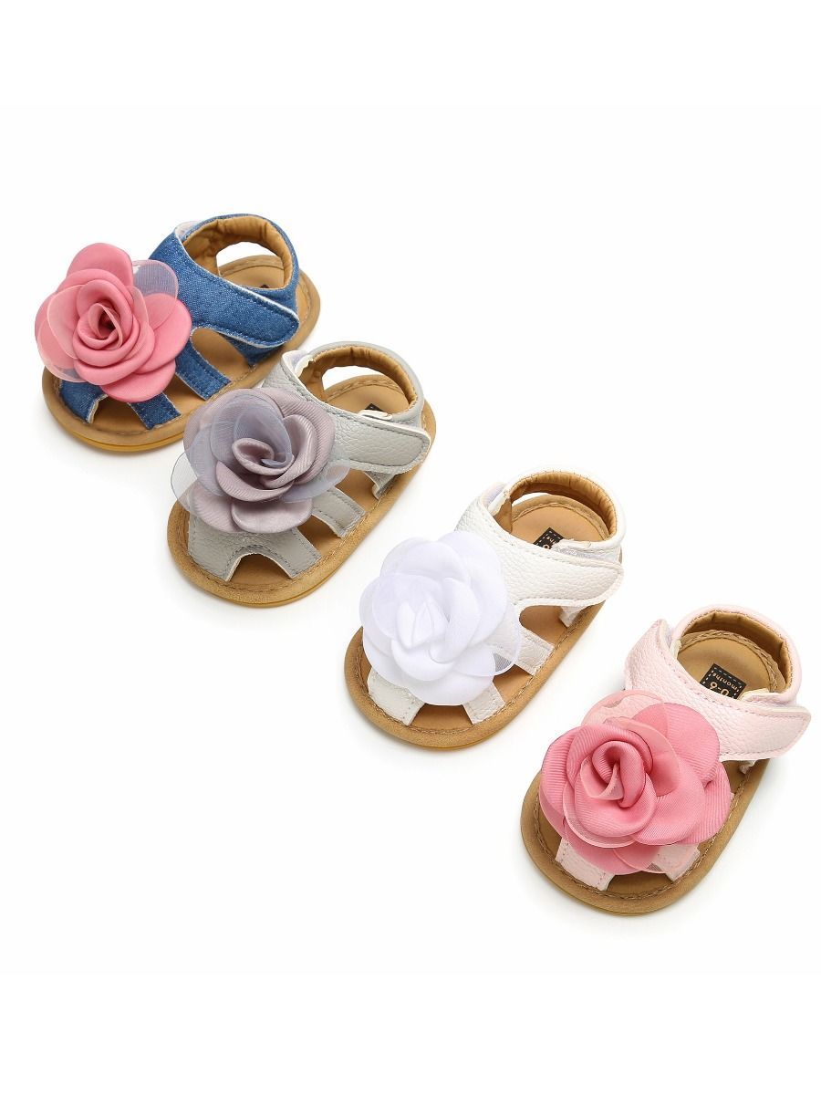 Summer Big Flower Trimmed Baby Gilr Sandal - dianjiang-