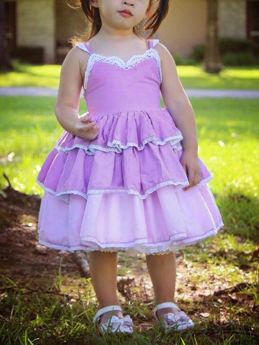 Summer Color-blocking Suspender Tiered Dress - dianjiang-