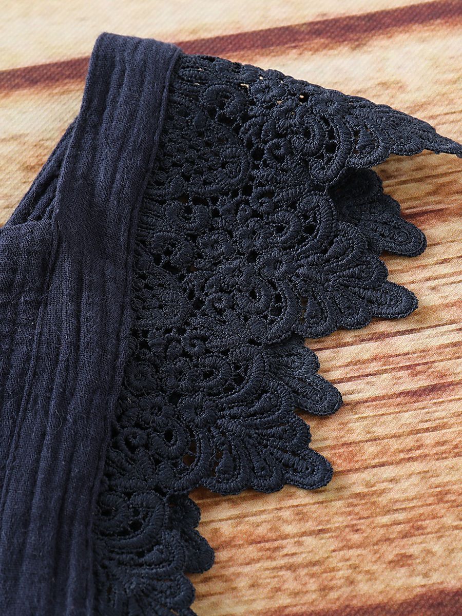 Summer Fashion Baby Girl Solid Color Lace Pinafore Dress - dianjiang-