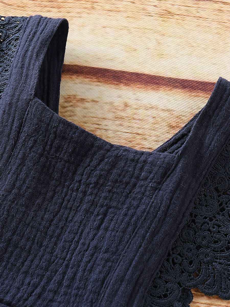 Summer Fashion Baby Girl Solid Color Lace Pinafore Dress - dianjiang-