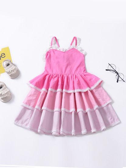 Summer Pierced Lace Suspender One-Piece Layered Dress - dianjiang-