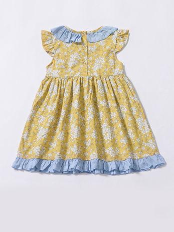 Summer Ruffled Collar Floral Dress with Bow - dianjiang-