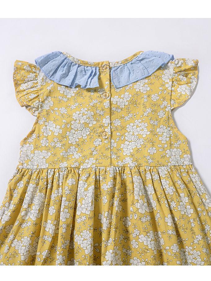 Summer Ruffled Collar Floral Dress with Bow - dianjiang-