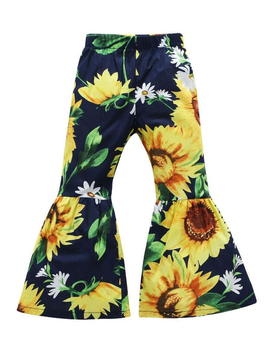 Sunflower Pattern Baby Toddler Girl Bell-bottoms - dianjiang-